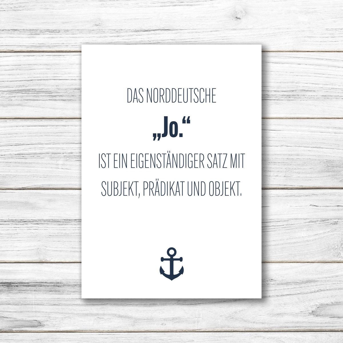 Postkarte • Ansichtskarte • norddeutsche Grußkarte • maritim "Jo." - DIN A6
