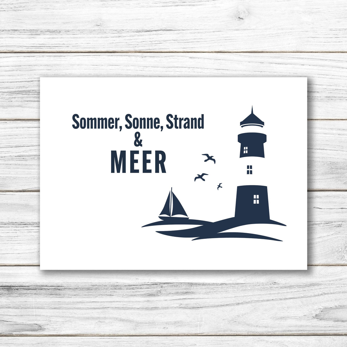 Postkarte • Ansichtskarte • norddeutsche Grußkarte • maritim "Sommer, Sonne, Strand & Meer" - DIN A6
