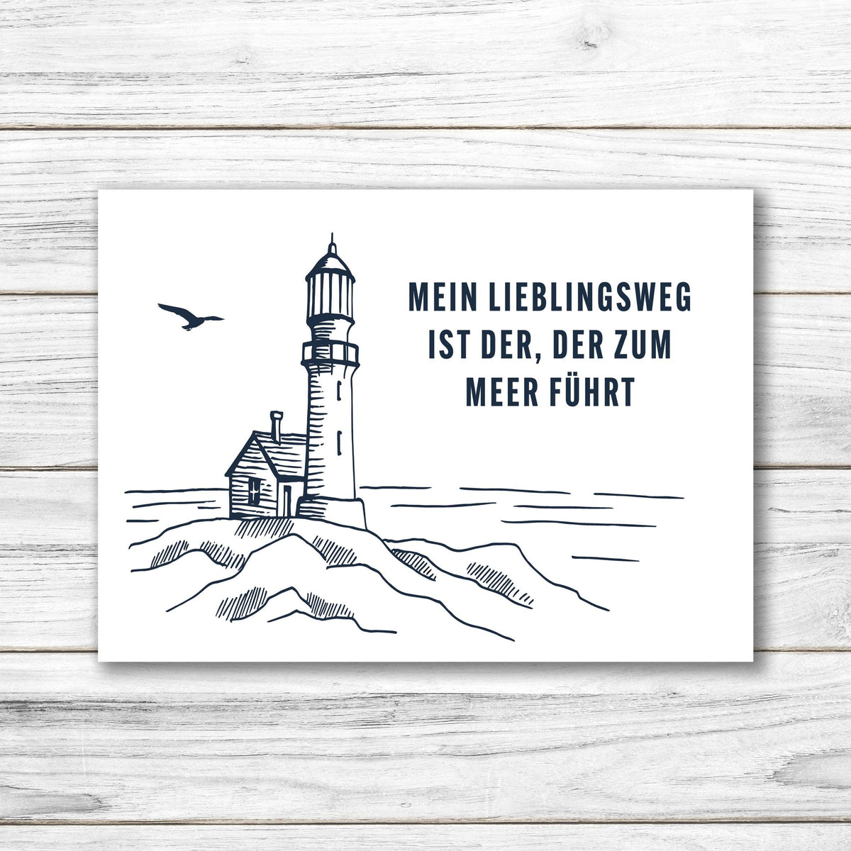 Postkarte • Ansichtskarte • norddeutsche Grußkarte • maritim "Lieblingsweg" - DIN A6