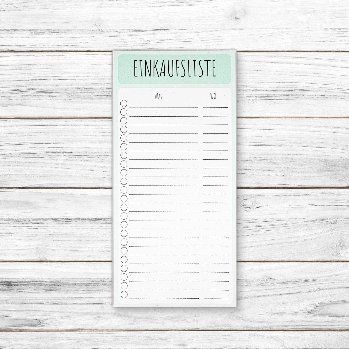 Block Einkaufsliste - Notizblock - 50 Blatt - Format DIN Lang