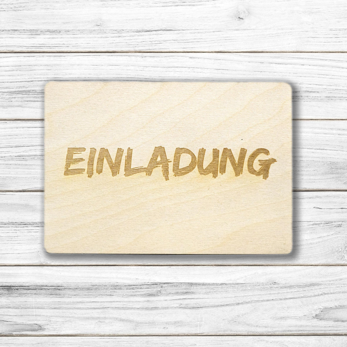 Holzpostkarte • Einladung • Einladungskarte • Holzkarte • Postkarte mit Lasergravur