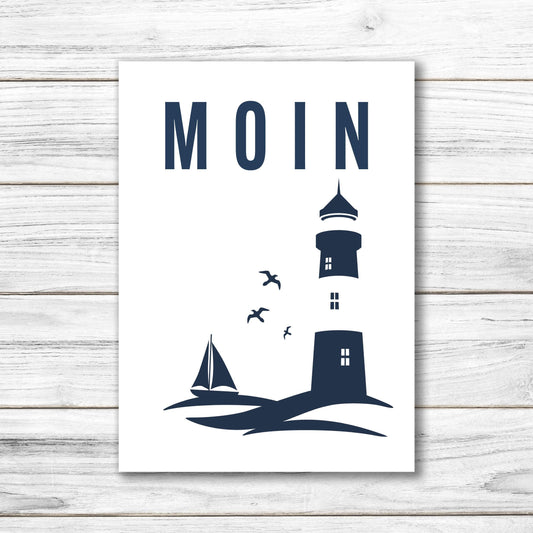 Postkarte • Ansichtskarte • norddeutsche Grußkarte • maritim "Moin" - DIN A6
