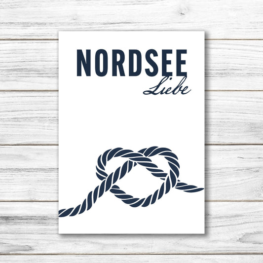Postkarte • Ansichtskarte • norddeutsche Grußkarte • maritim "Nordsee Liebe" - DIN A6