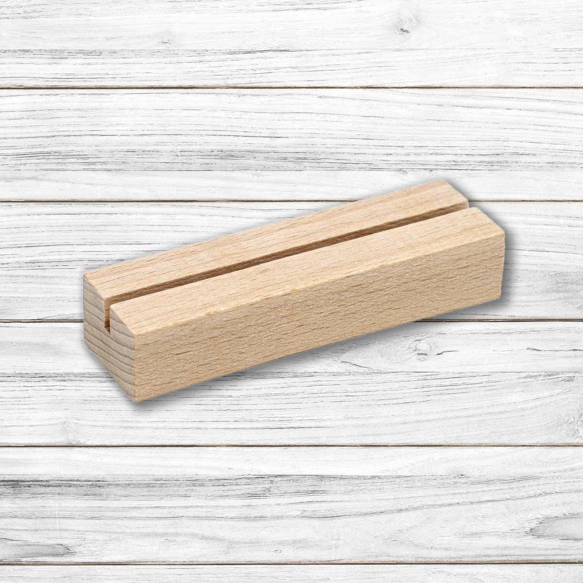 Kartenhalter Holz • 10x3x2 cm • Buchenholz • Tischkartenhalter • Postkartenhalter • Fotohalter