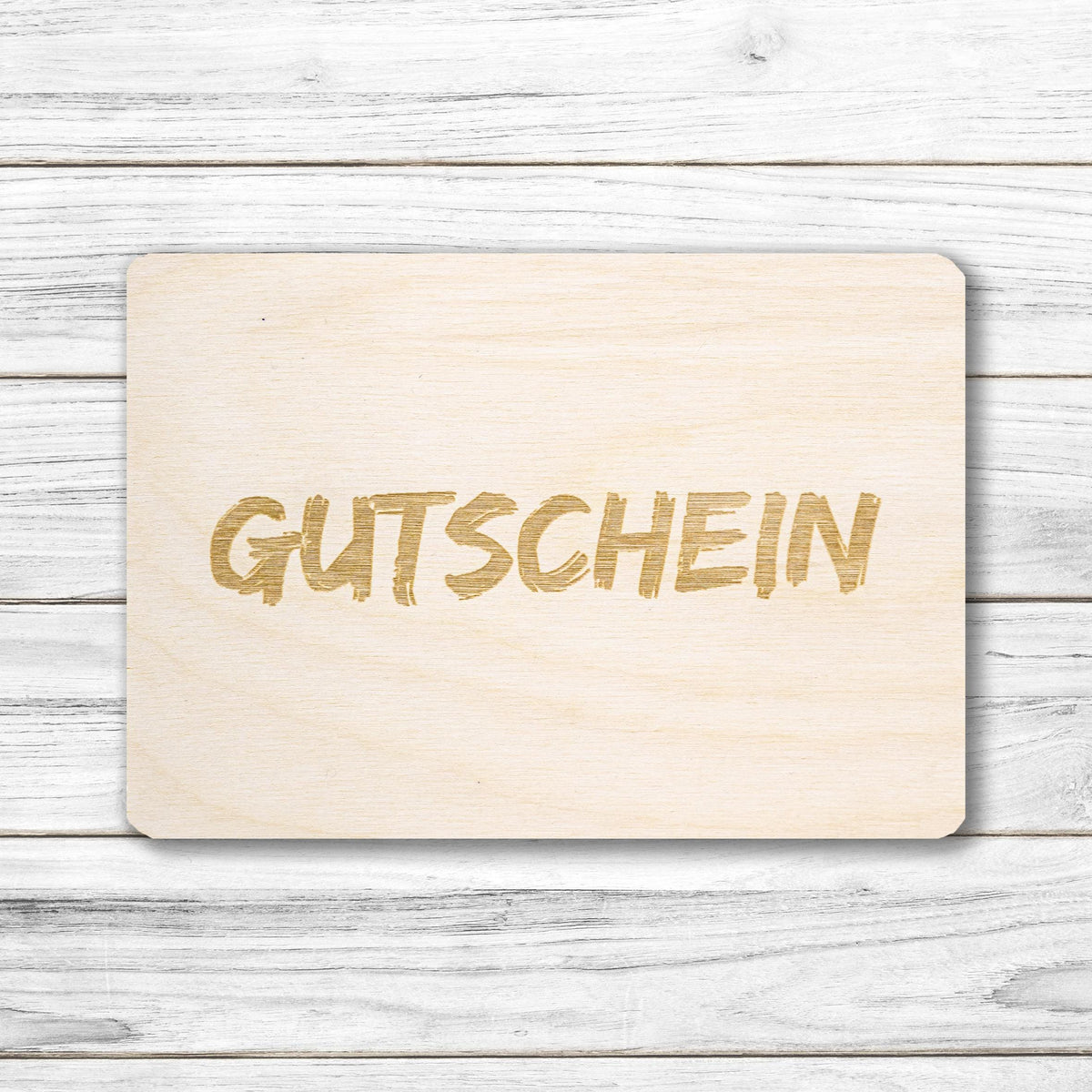 Gutschein aus Holz - Holzgutschein - Holzpostkarte - 14x10 cm - Geschenkgutschein - individuell - gravierbar - personalisierbar