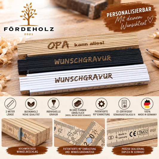 Zollstock • individuelle Gravur • Handwerker • Vatertagsgeschenk • Geschenke für Männer • Meter • Metermaß • Handwerk • Gravur