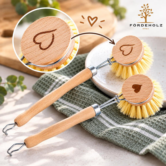 Spülbürste aus Holz mit individueller Wunschgravur