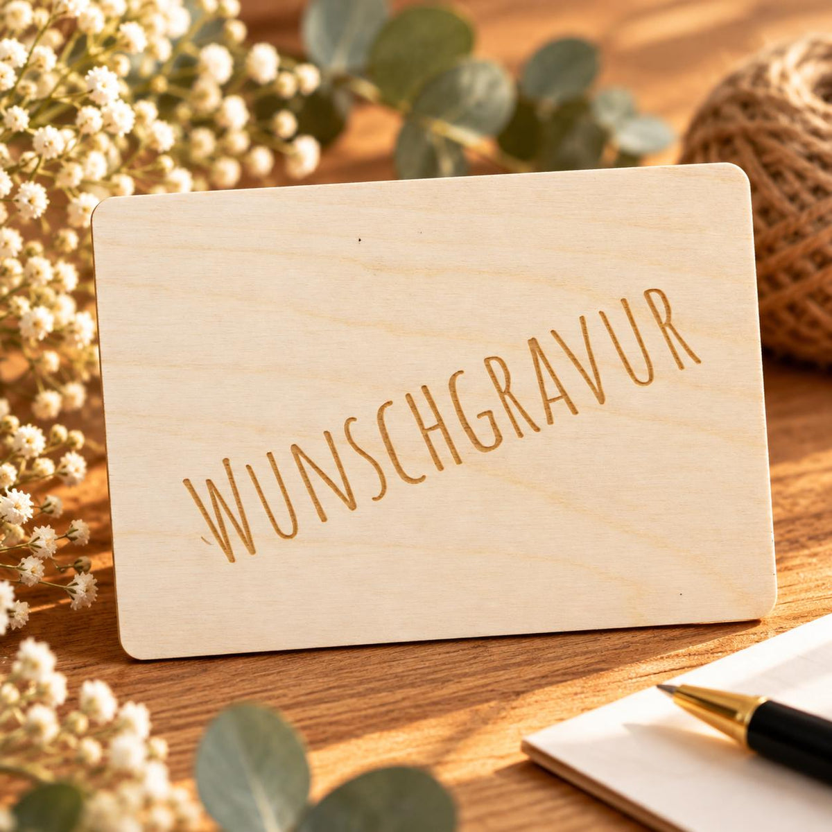 Holzpostkarte - Holzkarte - 14x10cm mit individueller Wunschgravur - Postkarte