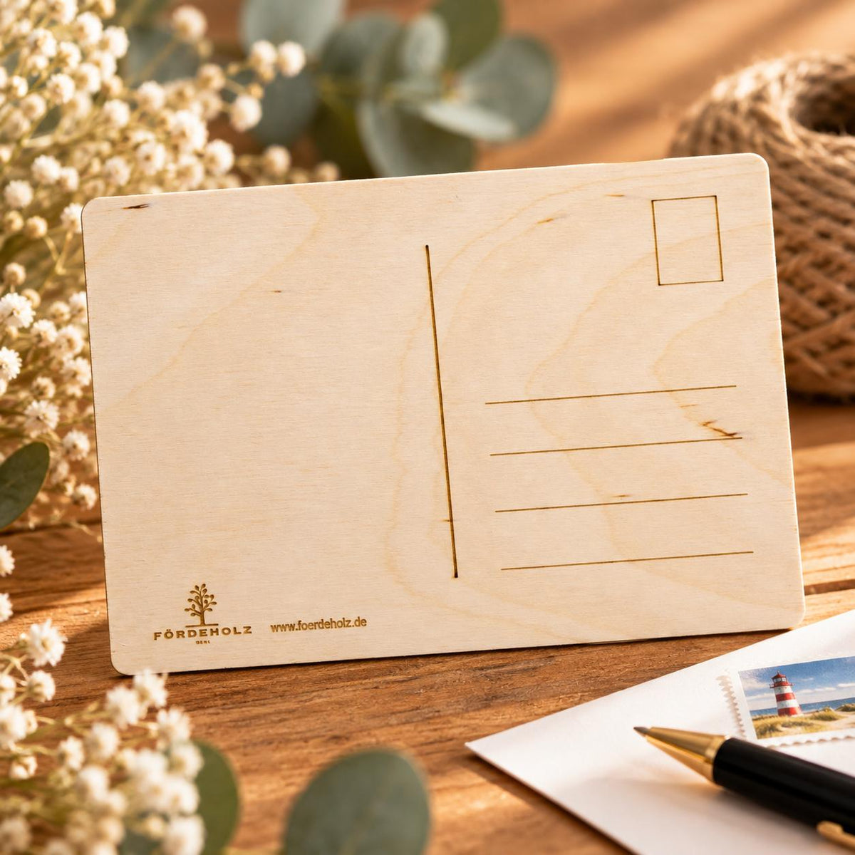 Holzpostkarte - Holzkarte - 14x10cm mit individueller Wunschgravur - Postkarte