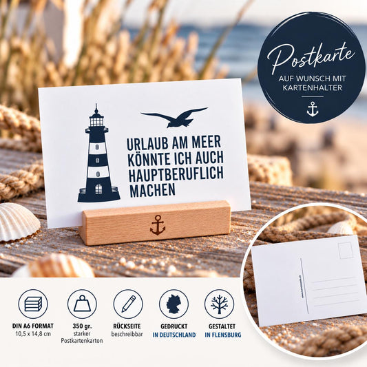 Postkarte • Ansichtskarte • norddeutsche Grußkarte • maritim "Urlaub am Meer" - DIN A6