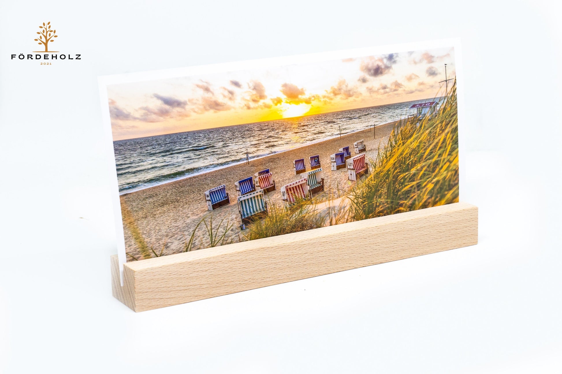 XL Foto- und Kartenhalter aus Holz, Holzkartenhalter, Kartenaufsteller, Buchenholz mit Wunschgravur