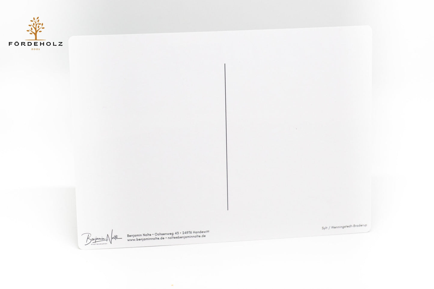 Postkarte "Inselliebe" - Sylt  - auf Wunsch mit Kartenhalter aus Buchenholz