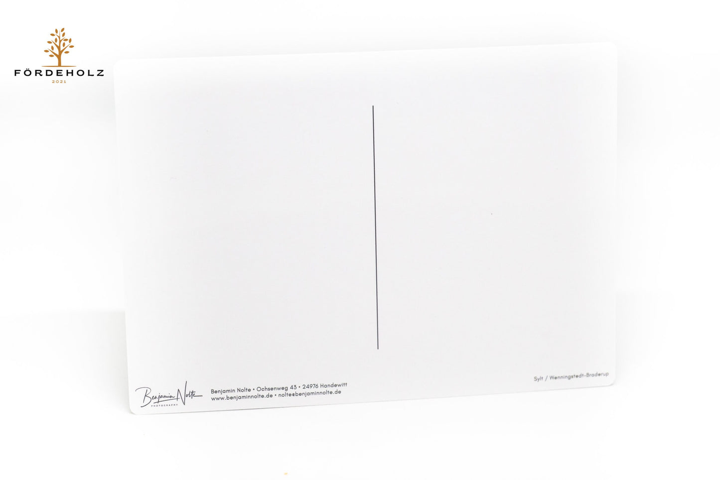 Postkarte "Sylt + Koordinaten" - Sylt  - Düne und Nordsee -  mit partiellem UV Lack - auf Wunsch mit passendem Kartenhalter
