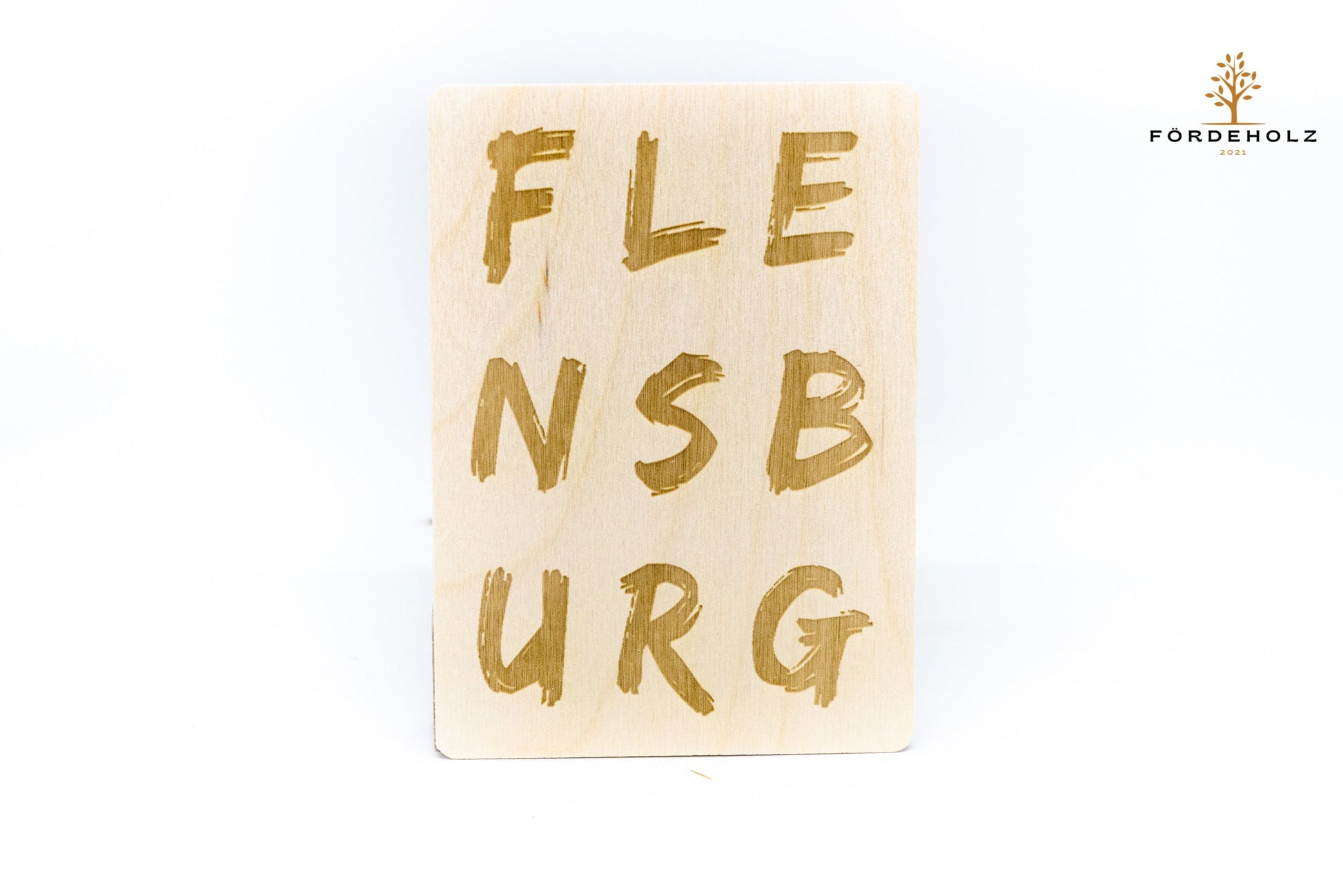 Holzpostkarte Flensburg - Postkarte aus Holz - Holzkarte - Ansichtskarte