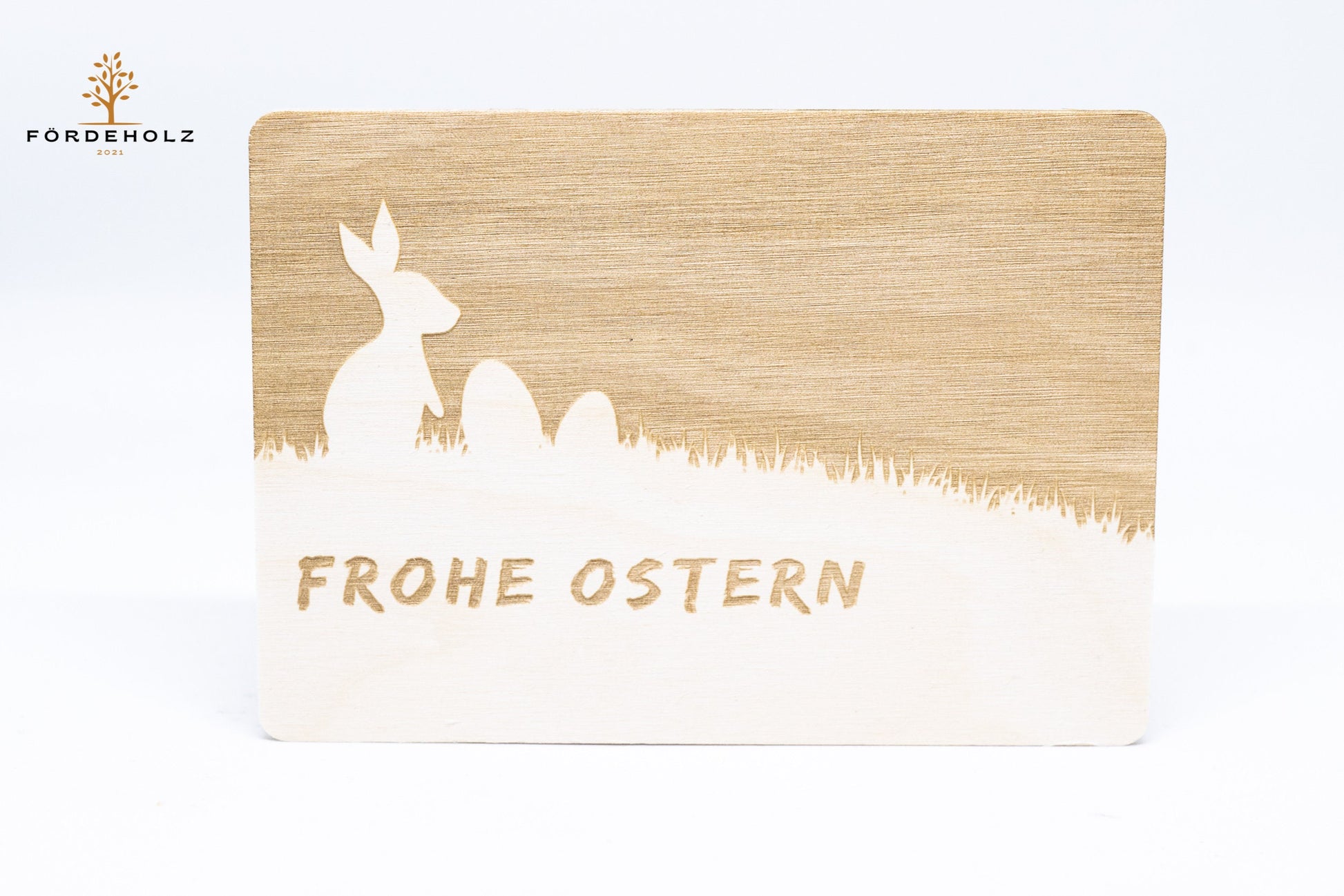 Holzpostkarte - Postkarte - Frohe Ostern - Osterfest - Osterpostkarte