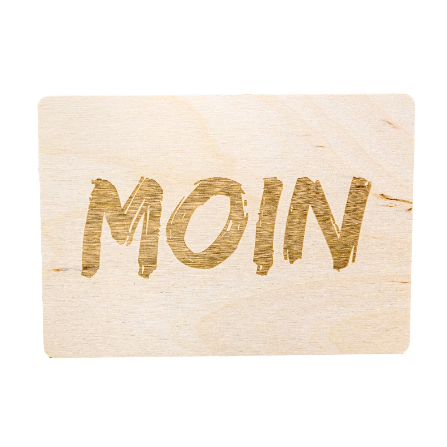 Holzpostkarte • Moin • maritim • Holzkarte • Postkarte mit maritimem Motiv - Lasergravur