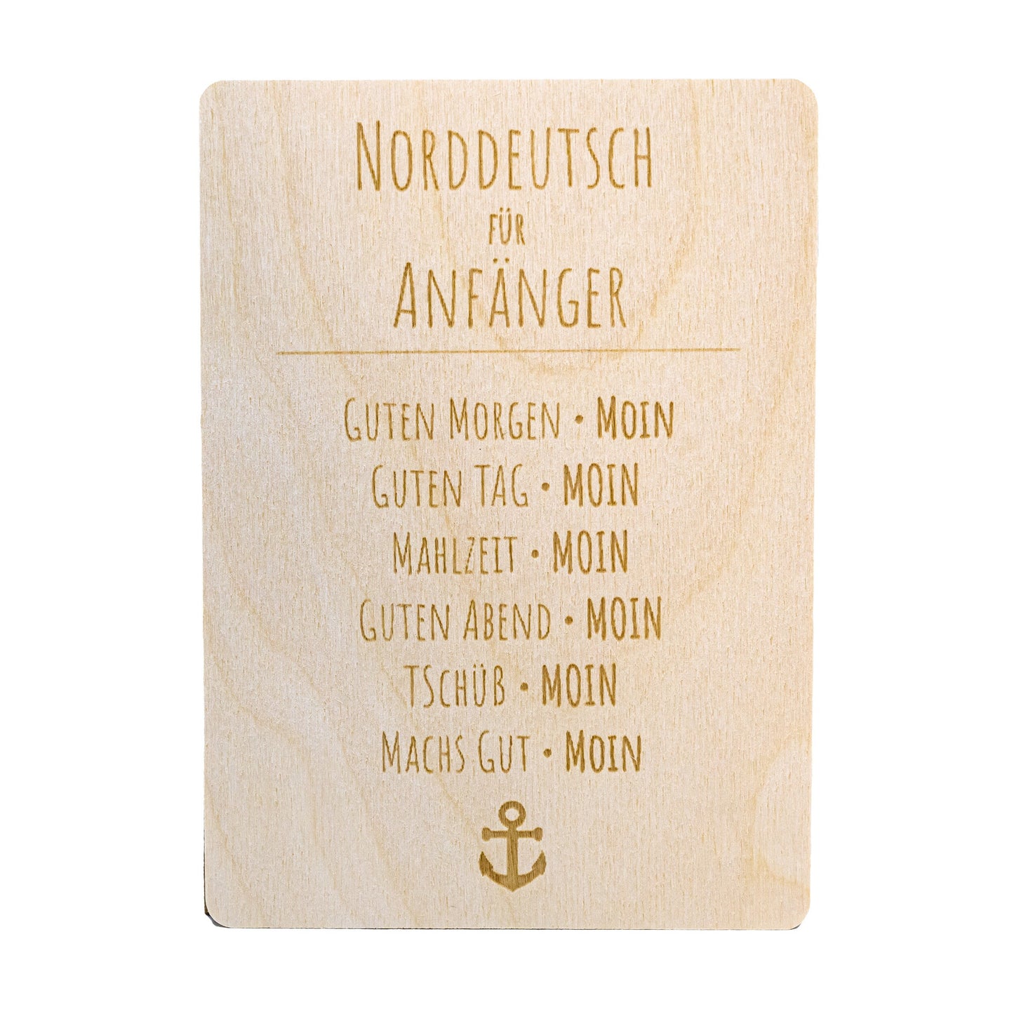 Holzpostkarte • Norddeutsch für Anfänger • maritim • Holzkarte • Postkarte mit maritimem Motiv - Lasergravur