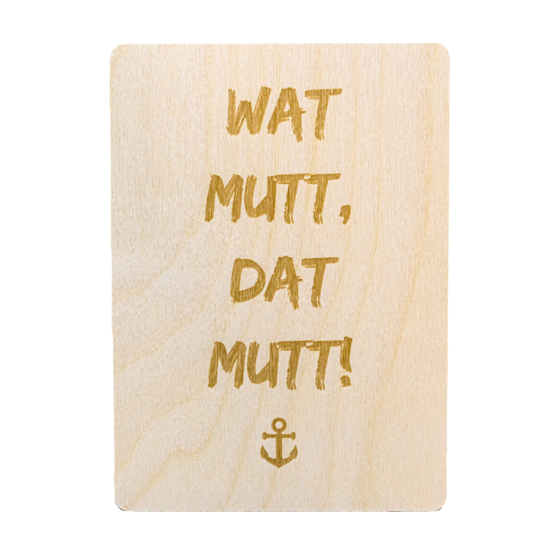 Holzpostkarte • wat mutt dat mutt • maritim • Holzkarte • Postkarte mit maritimem Motiv - Lasergravur