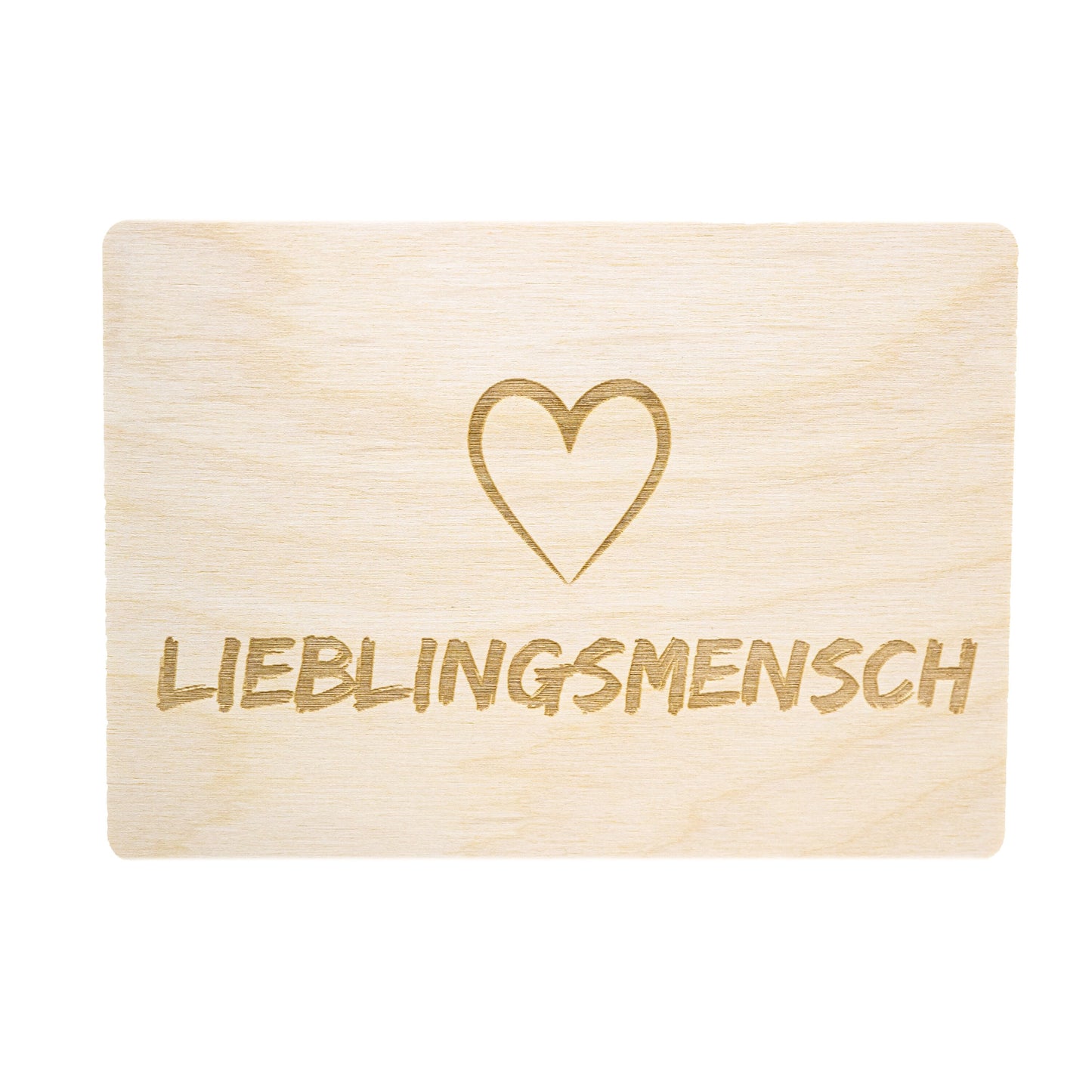 Holzpostkarte • Lieblingsmensch • Herz • Postkarte aus Holz • Liebe • Romantik • Holzkarte Valentinstag