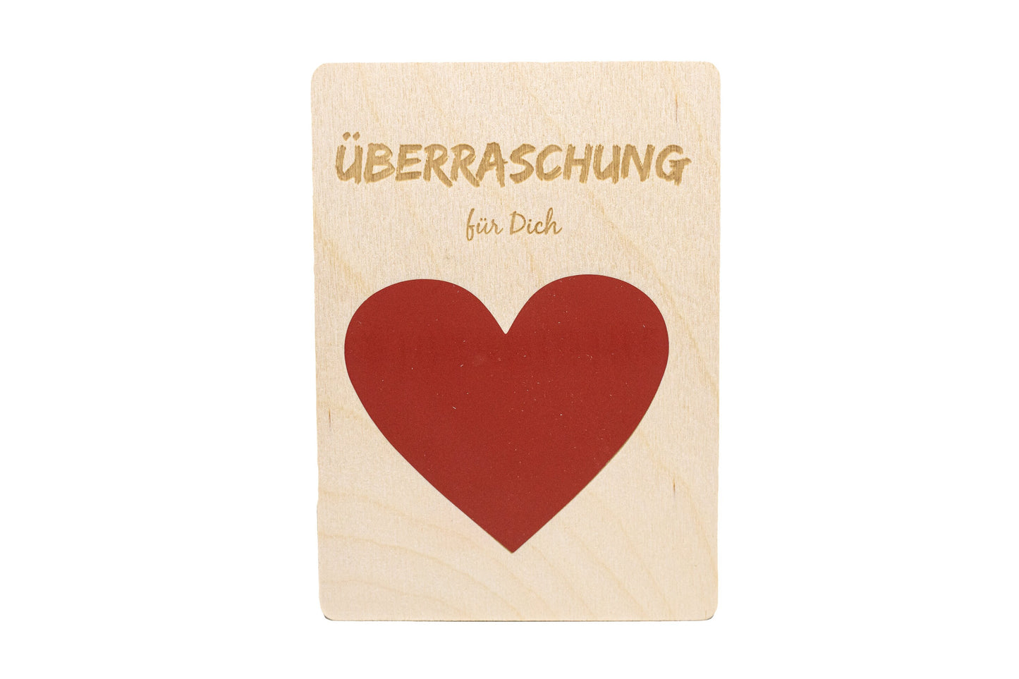 Rubbelkarte aus Holz zum selber beschriften • "Überraschung für dich" • Holzpostkarte • Rubbellos • Gutschein • Rubbel Gutschein • 10x14cm