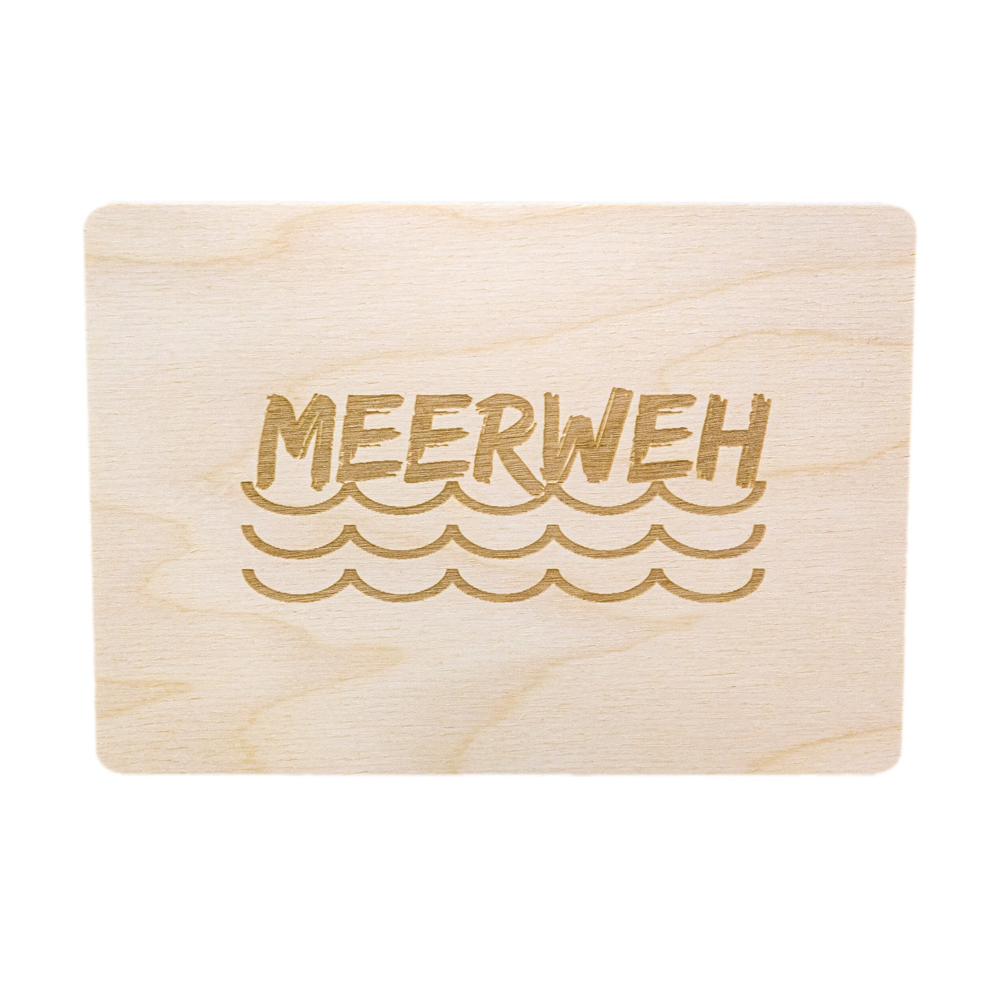 Holzpostkarte • Meerweh • maritim • Holzkarte • Postkarte mit maritimem Motiv - Lasergravur