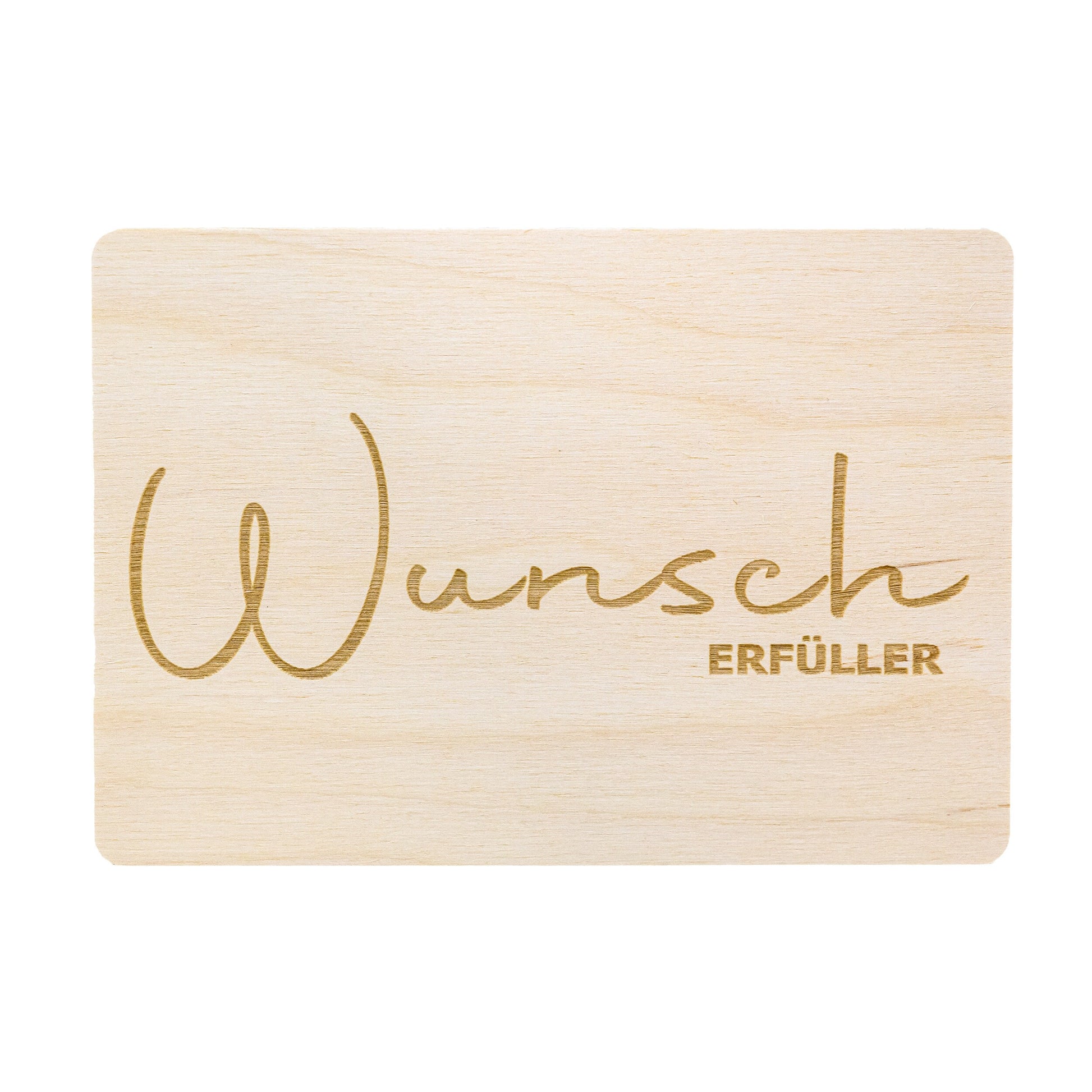 Wunscherfüller • Gutschein aus Holz • Holzgutschein • Holzpostkarte • 14x10 cm - individuell - gravierbar - personalisierbar