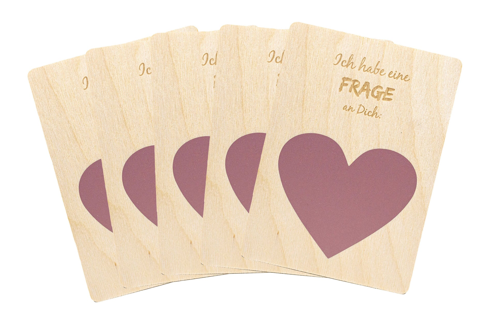 5er Set • Rubbelkarte aus Holz zum selber beschriften • "Frage an Dich" • Holzpostkarte • Rubbellos • Gutschein • Rubbel Gutschein • 10x14cm