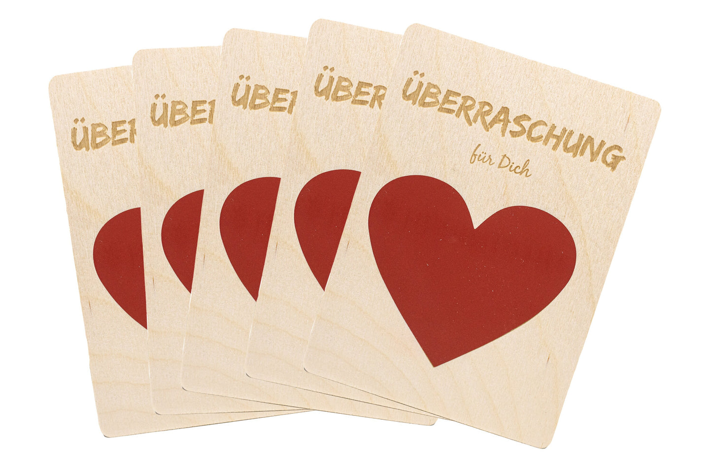 5er Set • Rubbelkarte aus Holz zum selber beschriften • "Überraschung für dich" • Holzpostkarte • Rubbellos • Rubbel Gutschein • 10x14cm