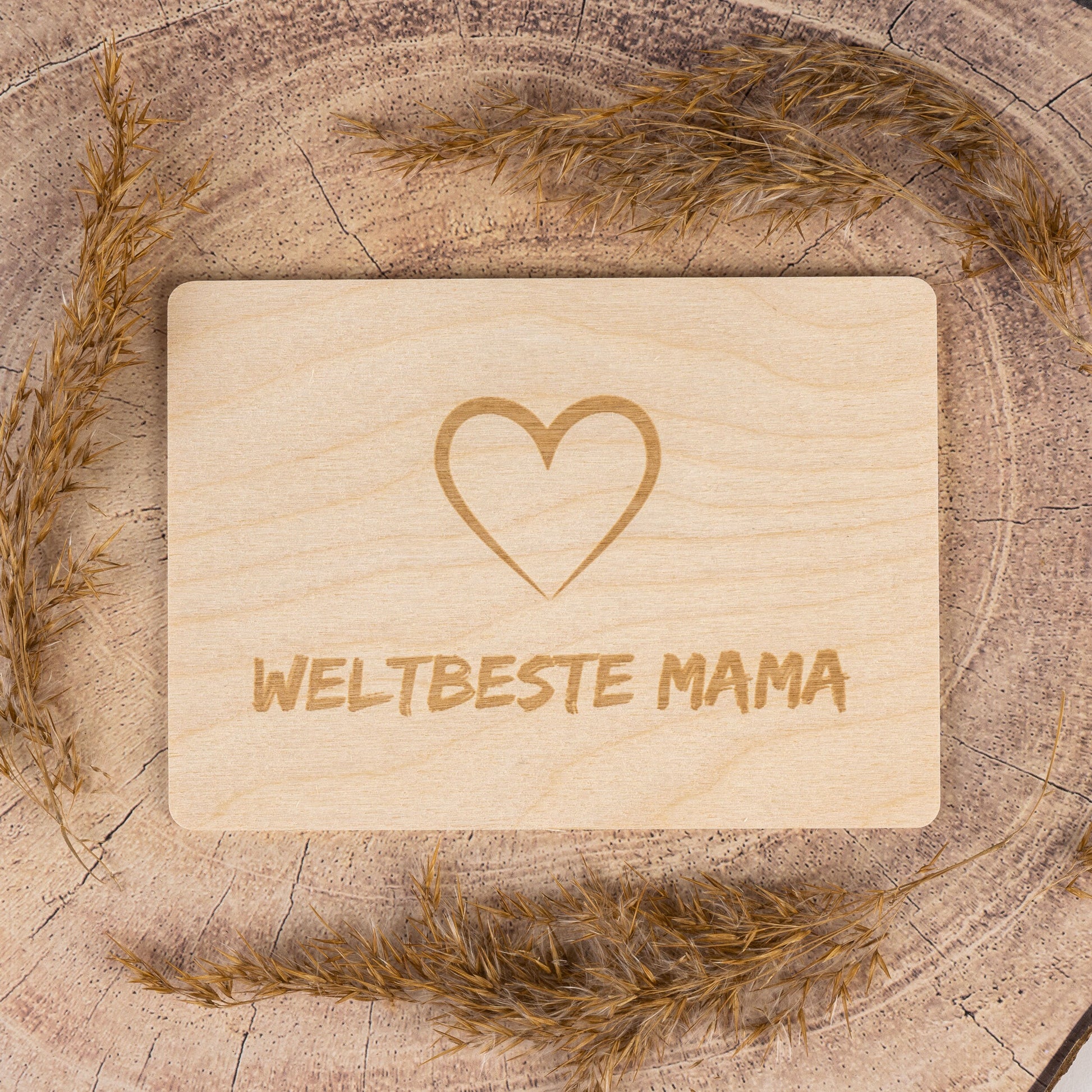 Holzpostkarte - Muttertag Geschenk - Mutter - Postkarte - Karte zum Muttertag - Karte - Mama - Danke
