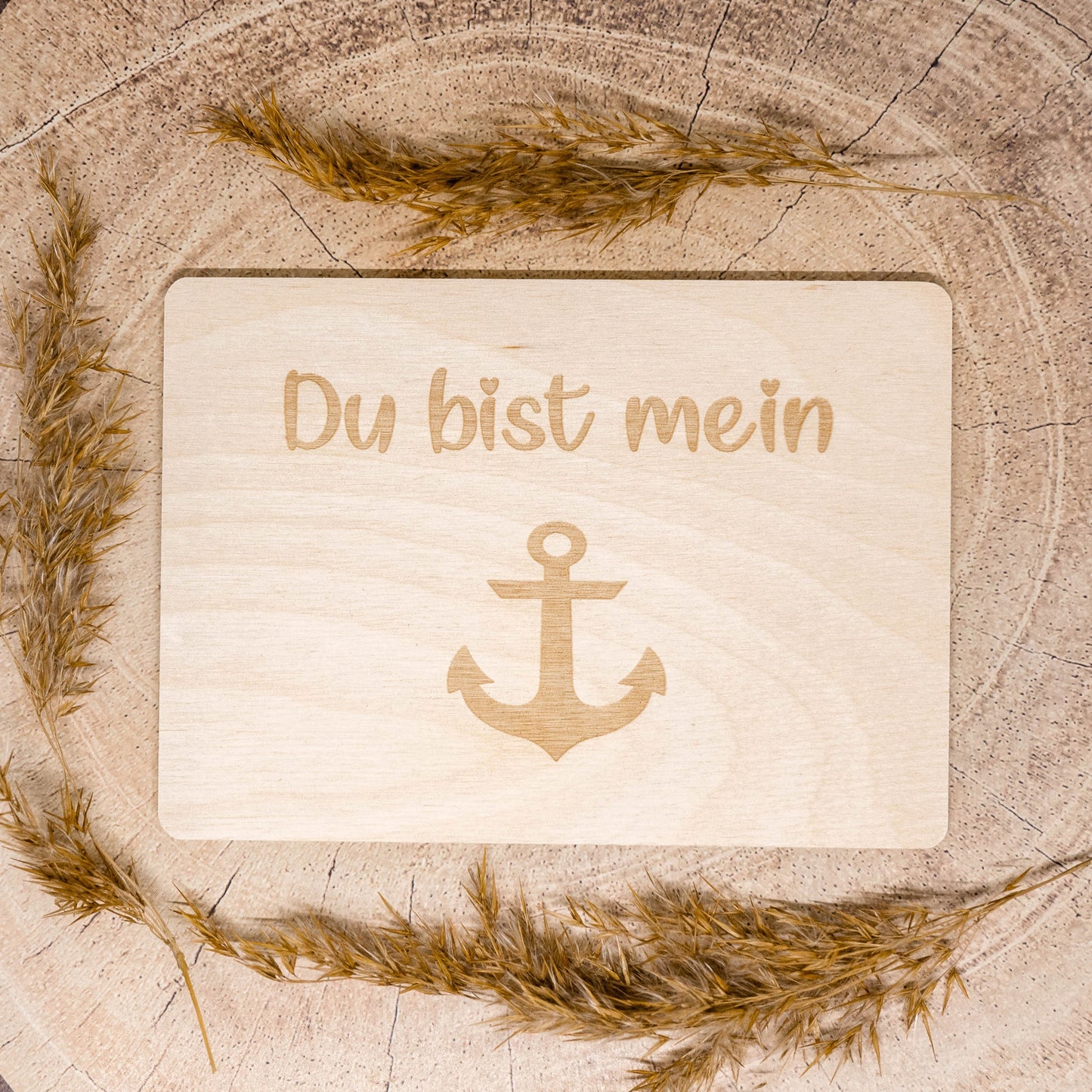 Holzpostkarte • du bist mein Anker • maritim • Holzkarte • Postkarte mit maritimem Motiv • Lasergravur
