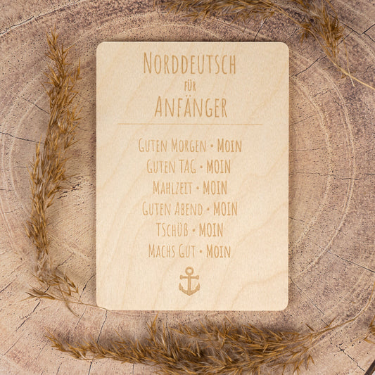 Holzpostkarte • Norddeutsch für Anfänger • maritim • Holzkarte • Postkarte mit maritimem Motiv - Lasergravur