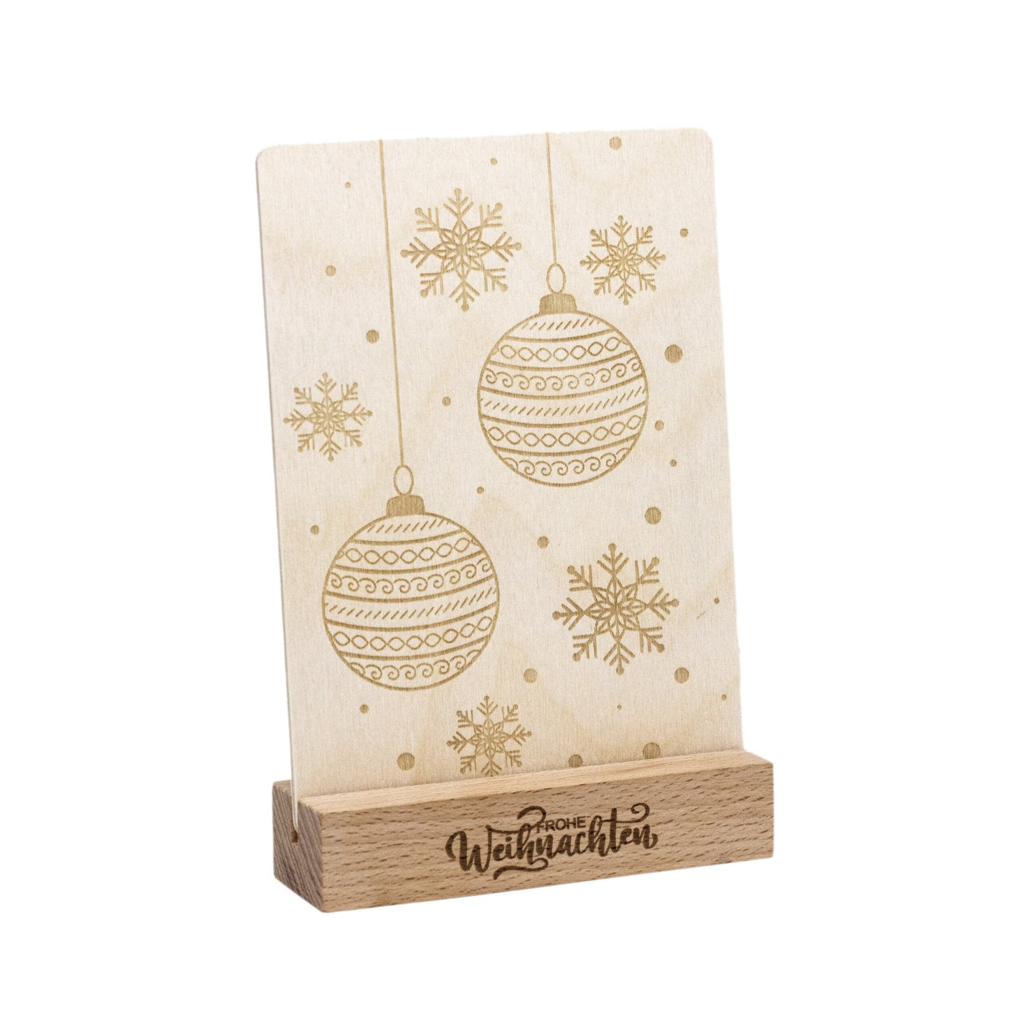 Kartenhalter aus Buchenholz • Frohe Weihnachten • Foto- und Kartenhalter aus Holz • Holzkartenhalter • Kartenaufsteller • Buchenholz