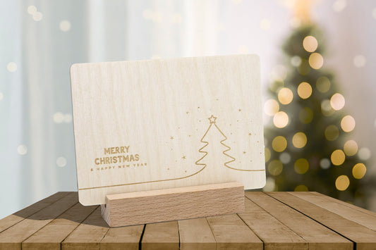 Holzpostkarte • Weihnachtskarte • Weihnachten • Deko • Holzkarte • Postkarte mit Weihnachtsmotiv • Lasergravur • 14x10 cm