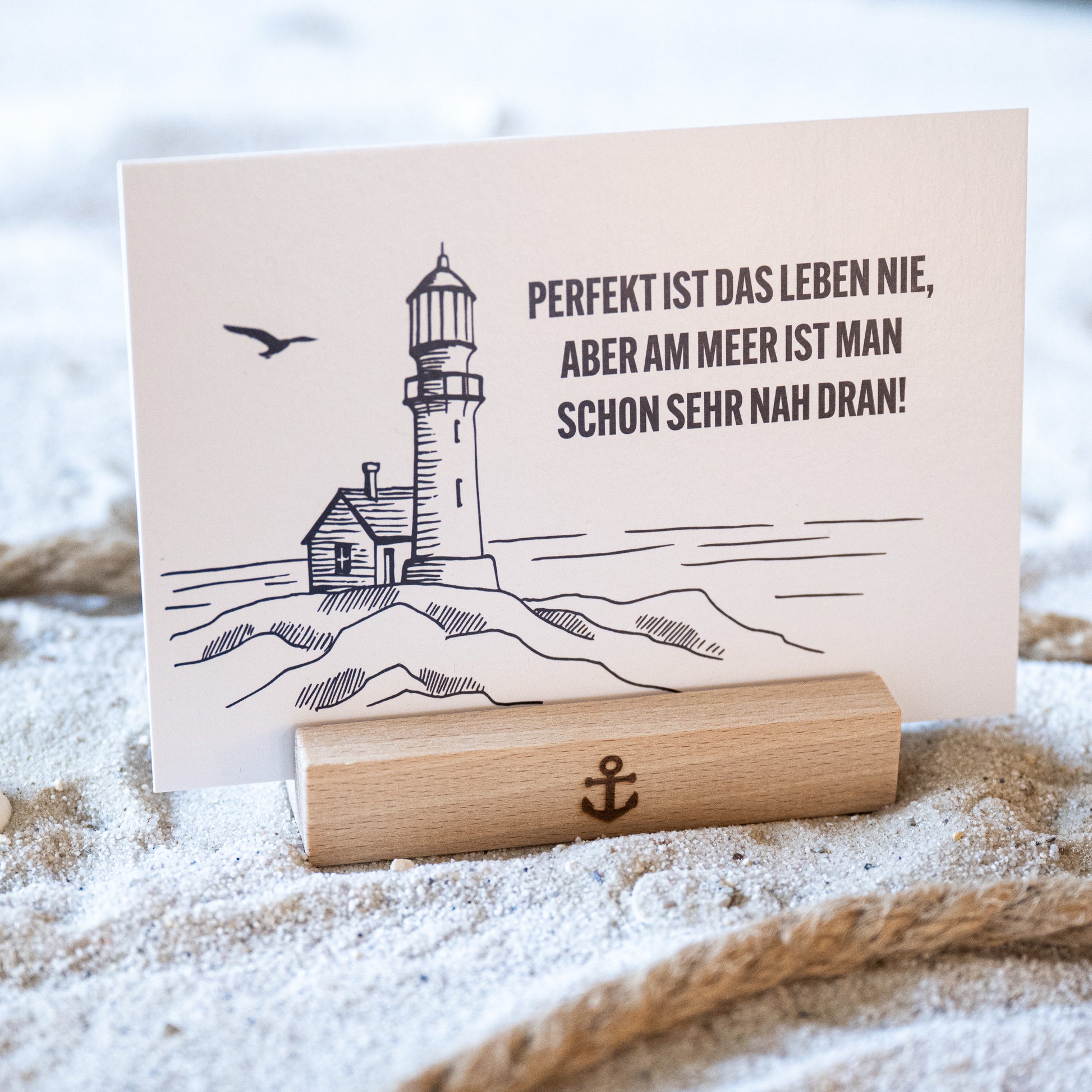 Postkarte • Ansichtskarte • norddeutsche Grußkarte • maritim "Perfekt ist das Leben nie..." - DIN A6