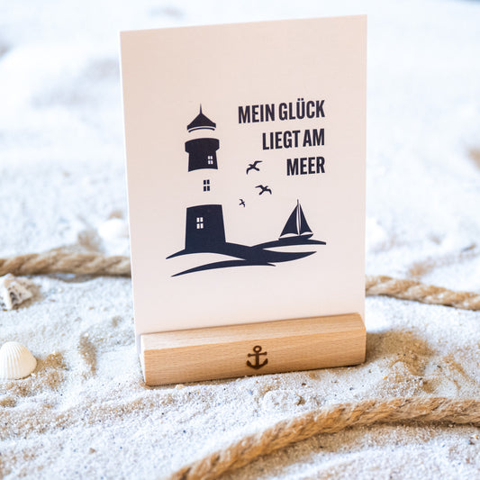Postkarte • Ansichtskarte • norddeutsche Grußkarte • maritim "Mein Glück liegt am Meer" - DIN A6